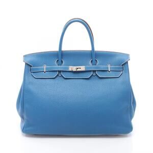 Hermes Birkin 40 Verso Handbag, Leather, Taurillon Clemence Women's, Blue/White